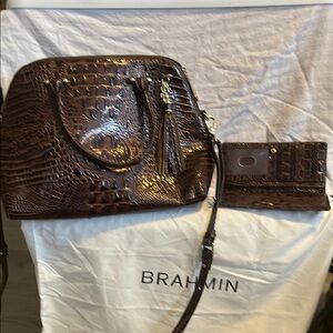 Brahmin Brown Crocodile Embossed Women's Bag